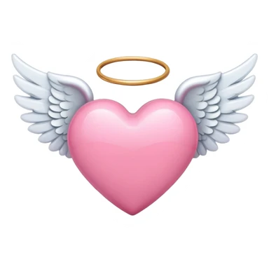 Pink heart with angel wings sticker