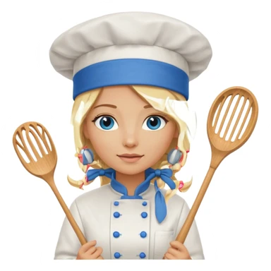 Sexy Long Blonde hair blue eyed female chef sticker