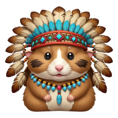 hamster in a Native American costume sticker