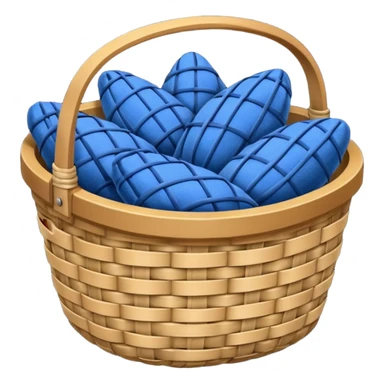 Basket with blue velvet fabric sticker