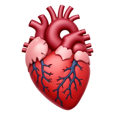 Burgundy anatomical heart sticker