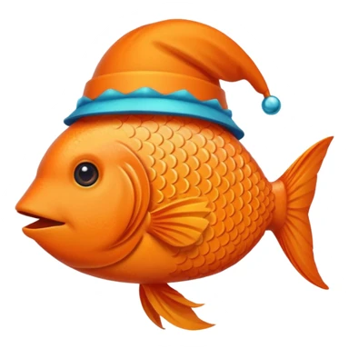 fish with orange feathered hats sticker