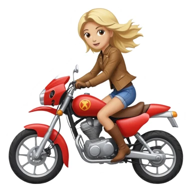 girl riding a horse jumping over a motorcycle sticker