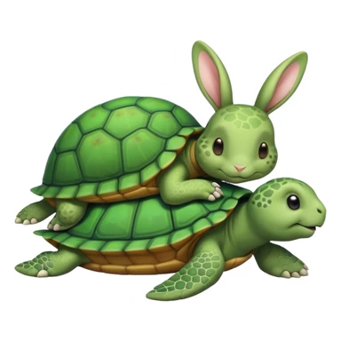 Tortu qui dort et le lapin qui mange la queue a la tortu sticker