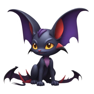  Kawaii Edgy Cool Vampiric Beautiful Noivern-Nargacuga-Litten with big Bat Ears full body sticker