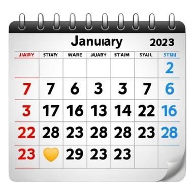 calendar page january 23 sticker