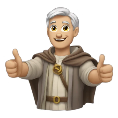 Merlin monro with one thumbs up sticker