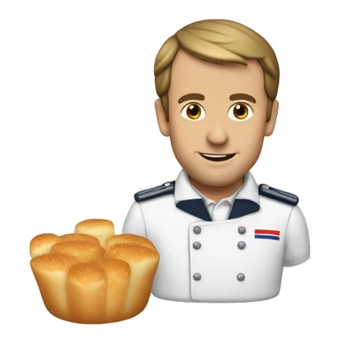 Macron en train de manger bagette de pain sticker