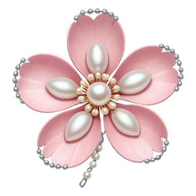 light pastel sakura flower with pearl beaded outline sticker