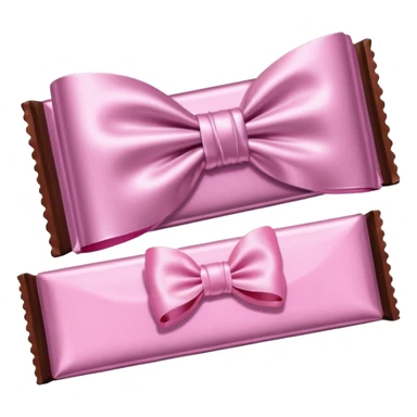 Chocolate with baby pink wrapping and pink bow sticker