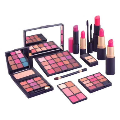 AVON makeup set with lipstick, eyeshadow palette, and mascara sticker