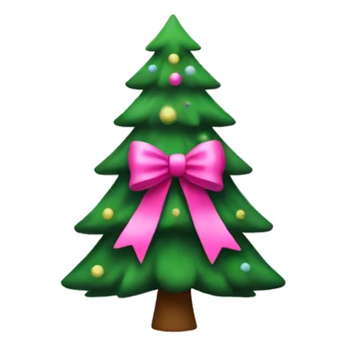 Christmas tree with pink bow on top sticker