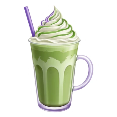 Iced matcha latte with lavender whipped cream  sticker