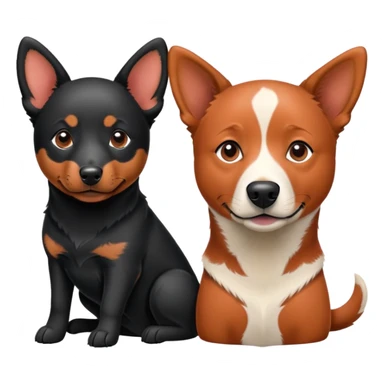 Red heeler and dark Labrador retriever  sticker
