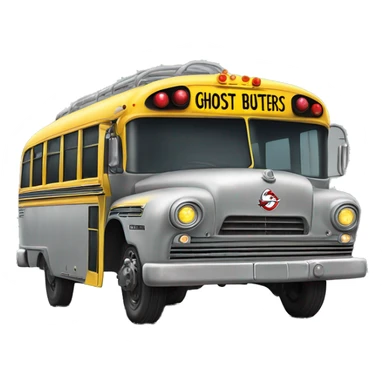 Side view Graphite colored 1956 ghost busters school bus sticker
