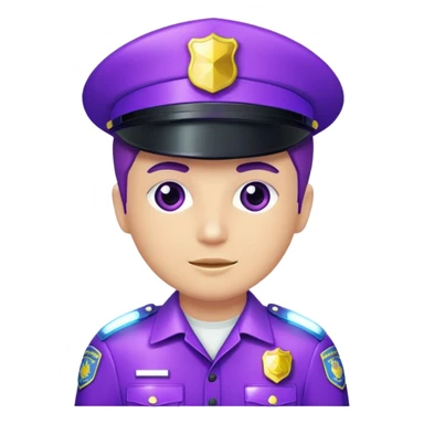 Glitter Purple and Cian police sticker