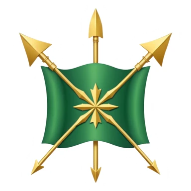 The Circassian flag (or the Flag of Adygea) is the national flag of the Circassians. It has a green background with twelve gold stars forming an arc that looks like a bow. There are three crossed arrows in the center. sticker