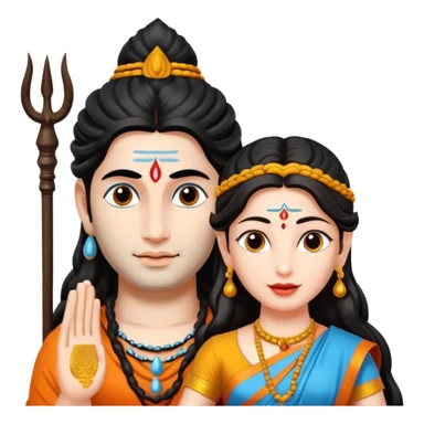 Sitting lord shiva and parvathi sticker