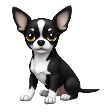 Chihuahua black and white Chihuahua black and white sticker