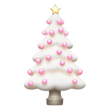 White Christmas tree with pink lights and pink little ornament balls sticker