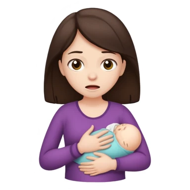  a brunette girl suffering from menstrual cramps sticker