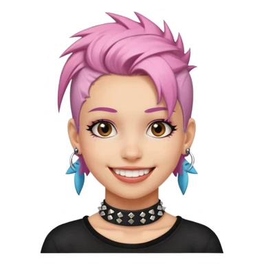 Skater punk girl mugshot smiling sticker