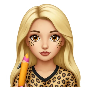 Leopard a girl with long blond hair and with latina make up  sticker