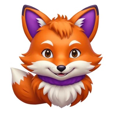 Purple colored retro fox sticker