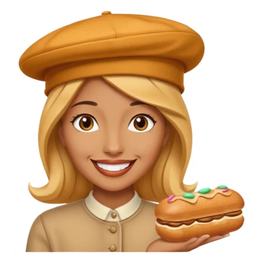 Female and Butterscotch éclair are combined ,creates a emoji  sticker