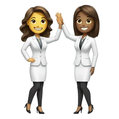 businesswoman duo brunette girls celebrating sticker