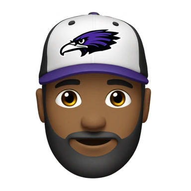 White guy beard with ravens football hat sticker