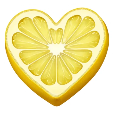 Realistic heart shaped lemon slice sticker