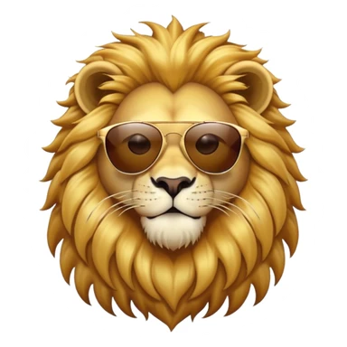 lion with sunglasses, cool pose sticker