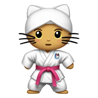 Hello kitty doing judo sticker