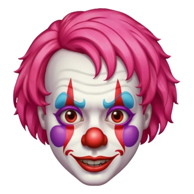 red glitter clown with the retarded facial expression sticker