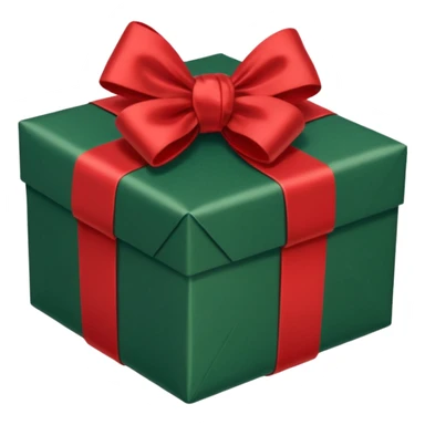 christmas gift with hunter green color and red bow sticker