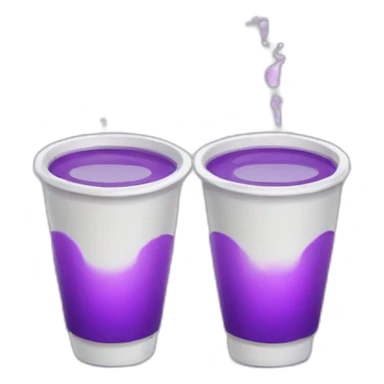 Double cup with purple water sticker