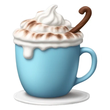 Hot cocoa with whipped cream with 3 chamallow sticker
