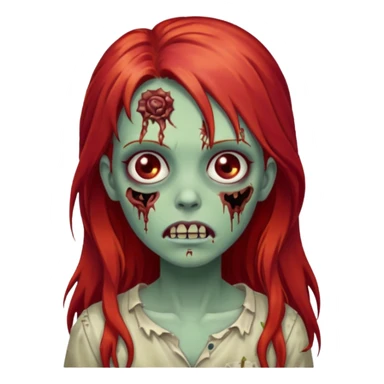 Zombie girl franja ruiva cabelo comprido  sticker