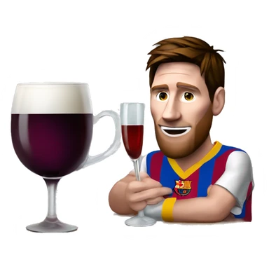 MESSI Y UN PAYASO Y UNA TAZA DE VINO sticker