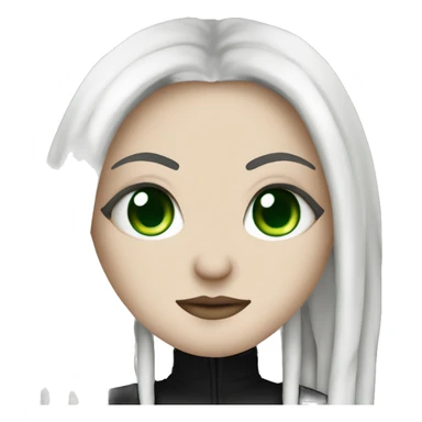 White girl, anonymous, cyberpunk black dreadlocks, green eyes, gothic sticker