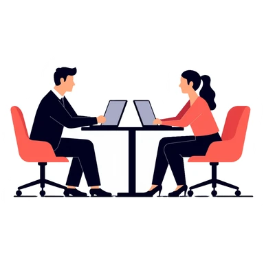 client meeting with business people at conference table sticker