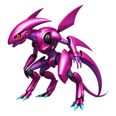 Shiny Exotic Futurisitc Colorful epic Miraidon-Genesect-Fakémon-hybrid-creature (full body)  sticker
