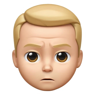 "Create a 3D emoji of Big Boss Baby’s face with his sharp suit collar peeking out, slicked-back hair, and a serious, confident expression." sticker