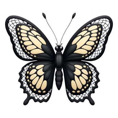 Black lace butterfly sticker