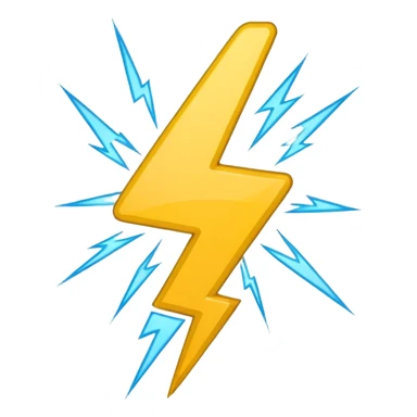 Exclamation point with lightning bolt instead of stick sticker