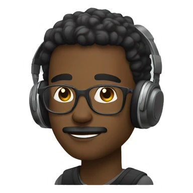black man listening music sticker