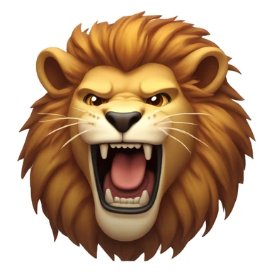 The face of an angry lion, fire burning all around.  sticker
