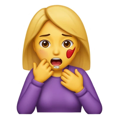 Women emoji choking herself  sticker