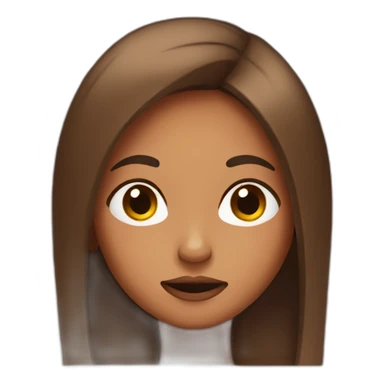 Puzzled brown girl with straight hair sticker